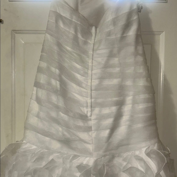 David's Bridal Organza Fit and Flare Gown with Vertical Ruffle size 12 - Picture 6 of 8